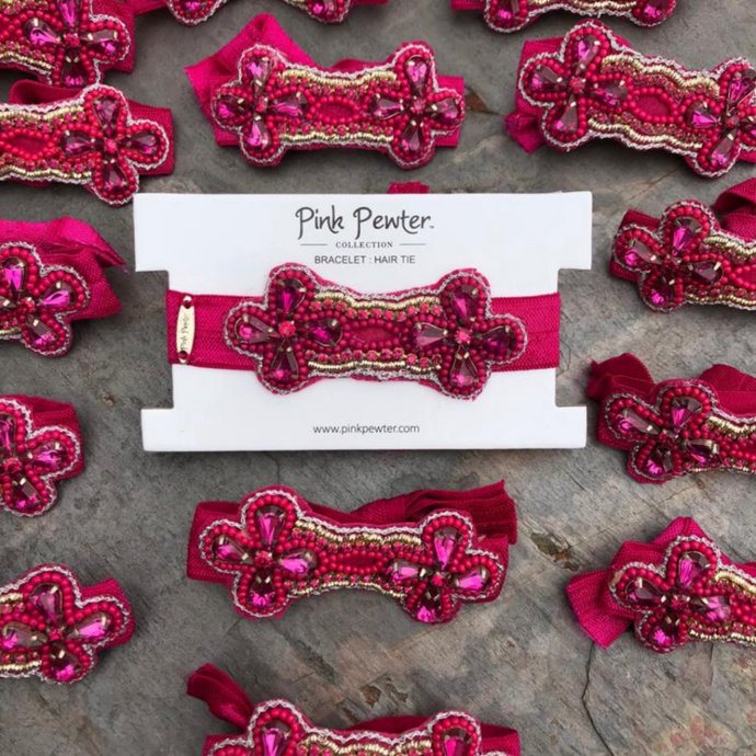 Pink Pewter will donate $1 to the Breast Cancer Research Foundation for each BCRF Hair Tie / Bracelet sold in 2018