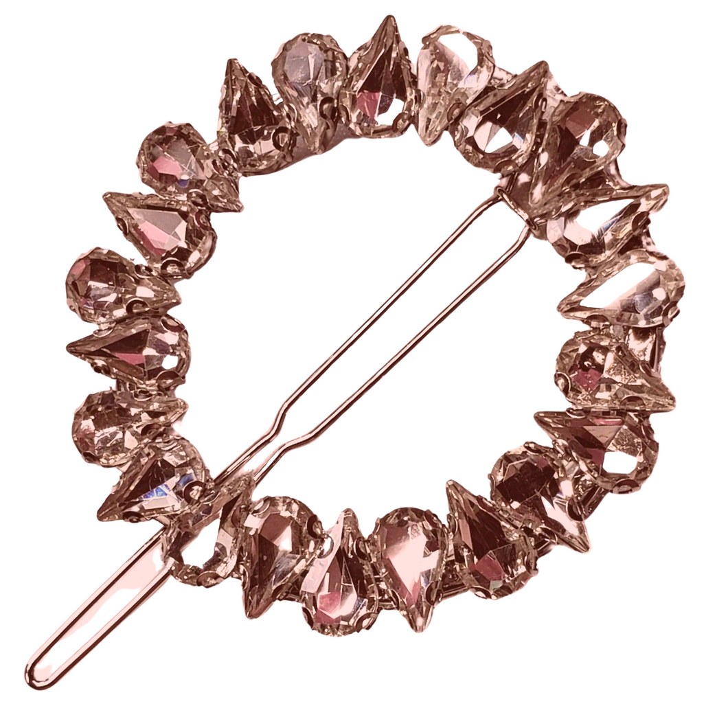 GOLD METAL CRYSTALS HAIR CLIP